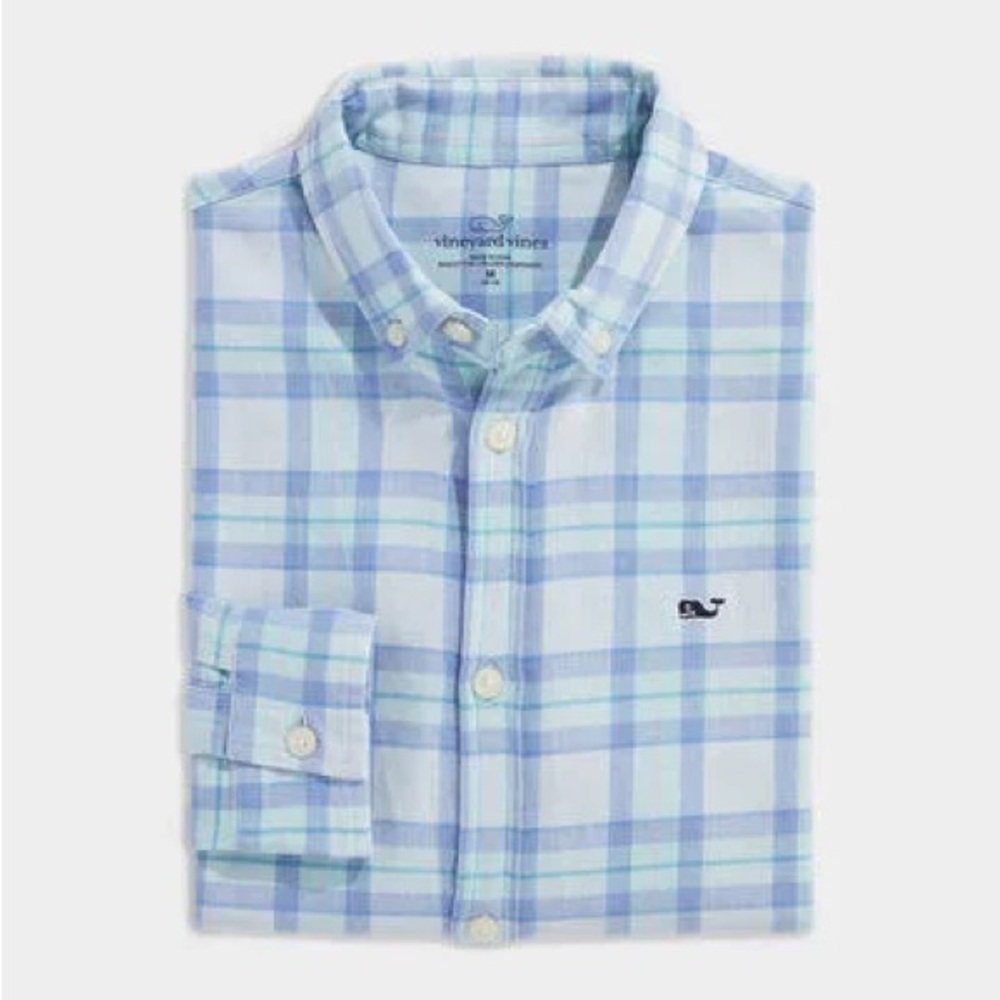 NWT Vineyard Vines Island Twill Plaid Button Down Long Sleeved Shirt
